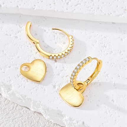 Women original 925 Silver Golden Glowing Firefly Stud Earring Bilayer Round Droplets Heart Gold Hoop Earrings Party Jewelry Gift