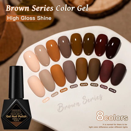 10ml Coffee Brown Gel Nail Polish HEMA TPO FREE Semi Permanent Soak Off UV Gel Varnish Nail Art Decoration Design Nail Supplies