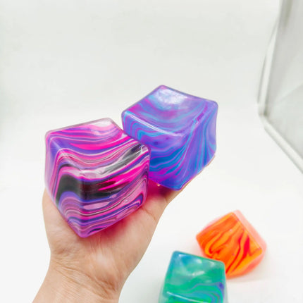 /5.5cm Soft and Glutinous Sensory Stress-relief Toy Cube Filled with Gel Stretchable Ball Soft Ice Cube Ball Slow Rebound
