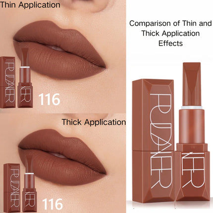 Waterproof Matte Lipstick, Long-Lasting Lip Color, Easy to Apply, High Pigment Lipstick, Suitable for All Parties and Festivals