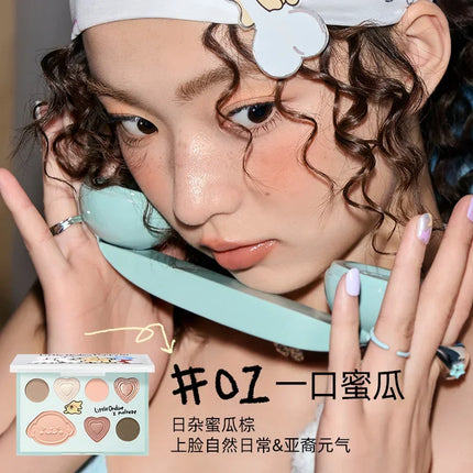 Little Ondine Eye Blush Highlighter Contour Makeup Palette Blusher for Cheeks All-In-One Bronzer Shimmer Cosmetics Sets
