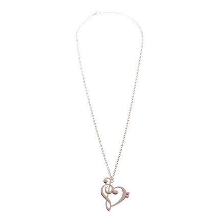 Music Note Heart Necklace of Treble and Bass Clef Women Infinity Love Charm Pendant Necklace Stainless Steel Jewelry Gift