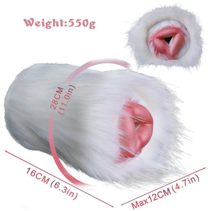 SMMQ Fantasy Animal Fur Masturbator Dual Hole Masturbation Cup Realistic Vaginal Pocket Male Masturbation Adult Toy