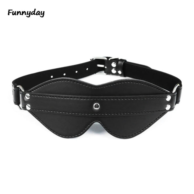 Sexy Eye Mask With Cross Blindfold Cosplay PU Leather Harness Mask Masquerade Party Halloween Festival Sex Toys For Women