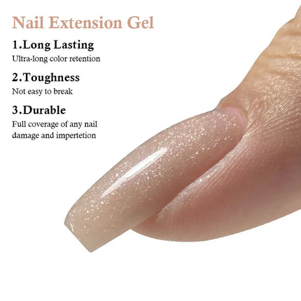 MSHARE 50g Shimmer Pink White Acrylic Gel TPO Free Glitter Shiny Extension Acryl Hard Gel Nails Sculpting Construction