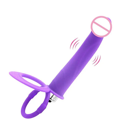 10 Speed Strapon Dildo Vibrator Double Penetration Anal Vaginal Prostate Massager Silicone Waterproof Rechargeable Adult Sex Toy