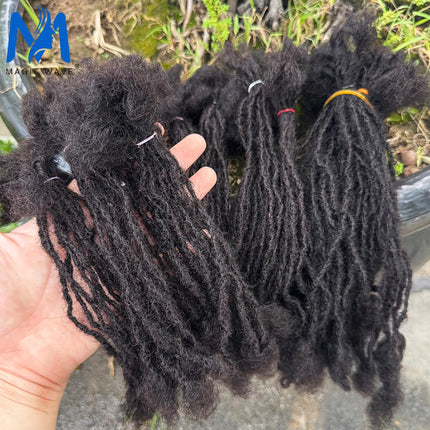 Handmade Interlocking Sisterlocks Curly Tips 100% Real Human Hair Permanent Micro Locs Extensions Natural Looking Soft Dreadlock