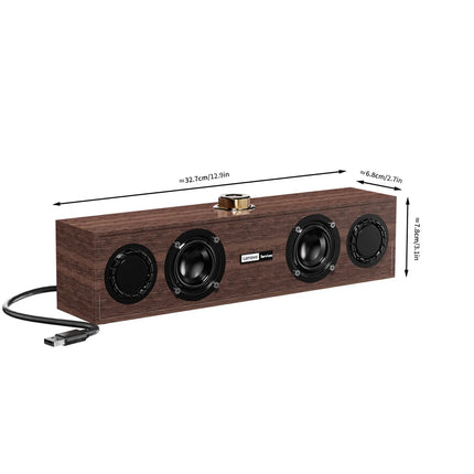 Lenovo C02 Multimedia Speaker Retro Design Bluetooth Wired Dual Mode Speakers Enhanced Bass Sound with Universal Compatibility