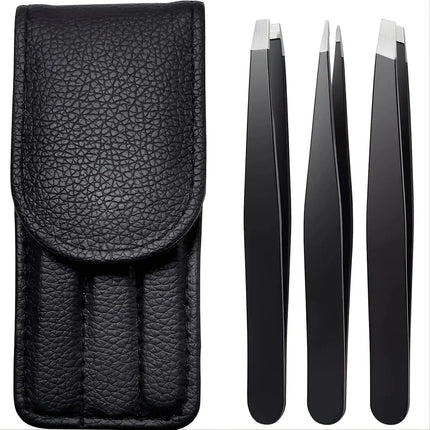 Tweezers Set 3-4pcs Premium Stainless Steel Eyebrow Precision Sharp Tip Tweezers for Body Ingrown and Facial Hair Removal