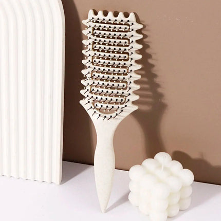 2026 Curling styling brush - hollow massage comb, nylon mane, ABS plastic handle, comfortable grip Special for real hair wigs