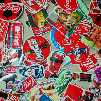 76pcs Coke Laptop Bike Car Decoration Waterproof Sticker