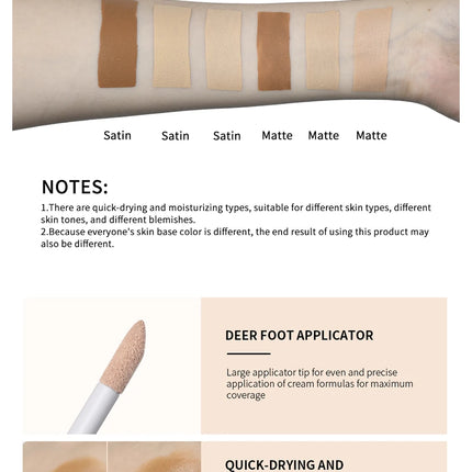 Lakerain Hydrating Radiant Concealer Liquid Foundation Texture High Coverage Long-Lasting Oil Control Hydrating Skin Concealer