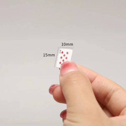 Funny Cute Mini Playing Cards Poker Games Super Small Cards Spoof Gifts Travel Toys Prank Props Dollhouse Miniature Poker Card