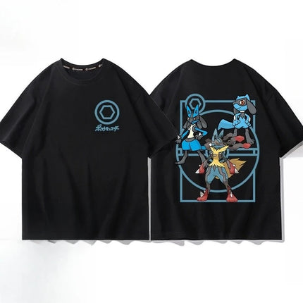 Pokémon Pikachu Gengar Charmander Black T-shirt Men's 2026 Summer Fashion Oversize Street Casual Y2K Tops Streetwear Clothing