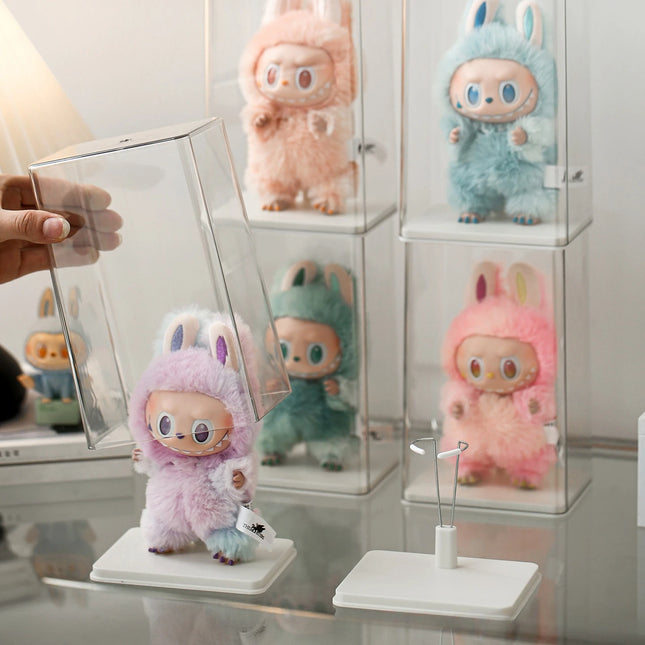 Trendy Transparent Silicone Rubber Display Box Blind Box Storage Case Protective Stand for Toys Collectibles