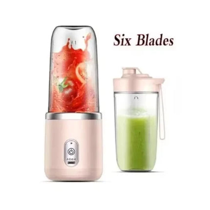 USB Personal Mini Juicer Cup Portable Handheld Travel Blender with Single Double Cups for Water Bottles