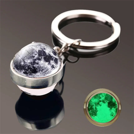 Glow In The Dark Key Chain Planet Key Ring Jupiter Keychain Women Men Bag Pendents  Car Key Accessories Gifts
