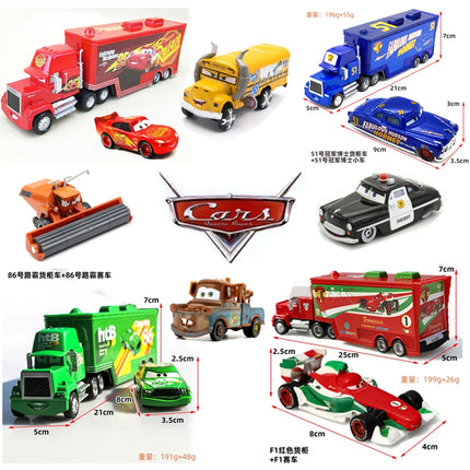 Cars Toys- Lightning McQueen Jackson Storm Chick Hicks Diecast Container Truck Metal Alloy Model Peripheral Toys Birthday Gifts
