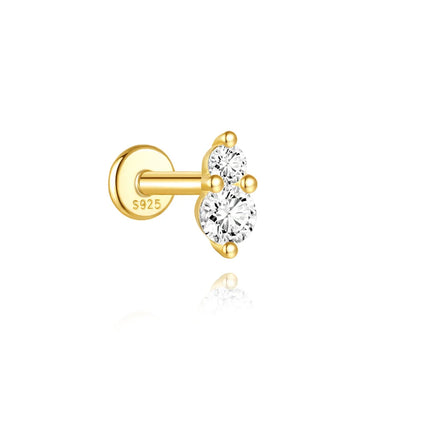CANNER 925 Sterling Silver Shiny Heart-shape For Women INS Mini Cute Dainty Flat Head Piercing Earring Birthday Party Gifts