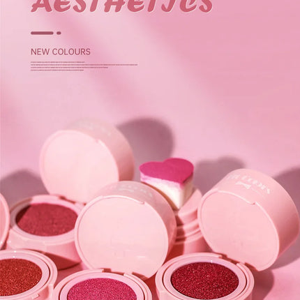 Heart-shaped cushion stamp blush for Vibrant Brightening Makeup Enhances Skin Tone Great Valentine's Present for Women and Girls