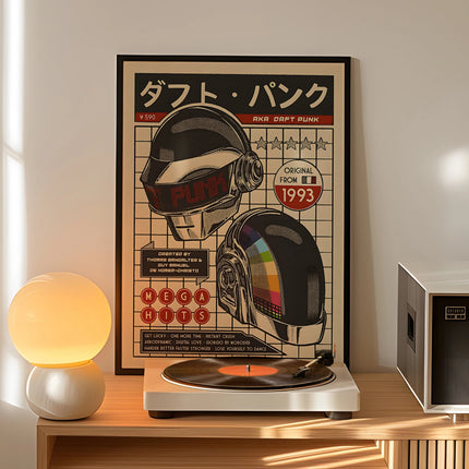 Daft Punk Retro Helmet Wall Art Prints Canvas Painting Poster Picture For Living Bedroom Dining Room Home Decor