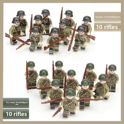 Building blocks World War II soldier figures, marine humanoid dolls educational toys mini figures birthday gifts cartoon figures