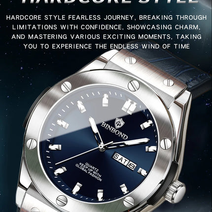 BINBOND Top Brand Business Classic Men's Watches Waterproof Date Week Luxurious Luminous Multifunction Fashion Male Quartz Watch