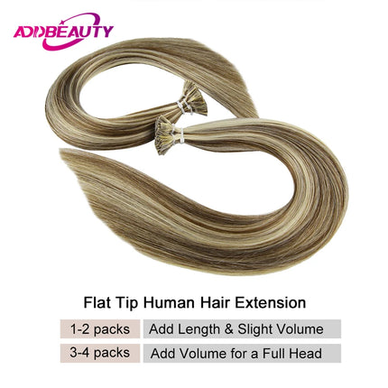 Straight Flat Tip Human Hair Extension 50 Strands Keratin Capsule Brazilian Human Remy Hair Extension Natural Human Fusion Hair