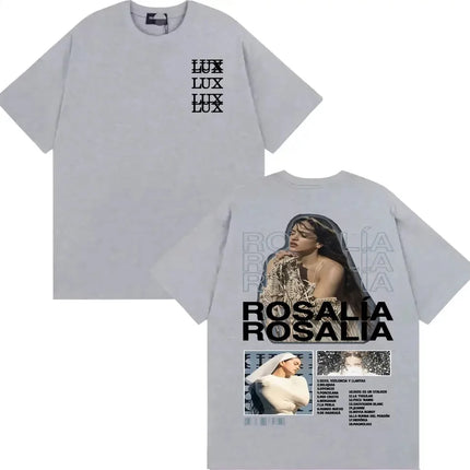 Rosalia LUX World Tour T Shirts Men Women Oversized Y2k Fashion Aesthetic T-shirts Casual Cotton Loose Female Male Short Sleeves