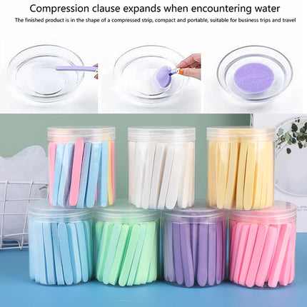 50pcs Compressed Face Wash Wash Face Sponge Clean Face Disposable Powder Puff Face Cleansing Cotton Pad Cleansing Beauty Strip