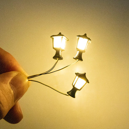 3PCS Miniature Lawn Lamp Model 3V Many Style LED Light For DIY Railway Train/Garden Grass Lights/Dollhouse/Street Scene Decor