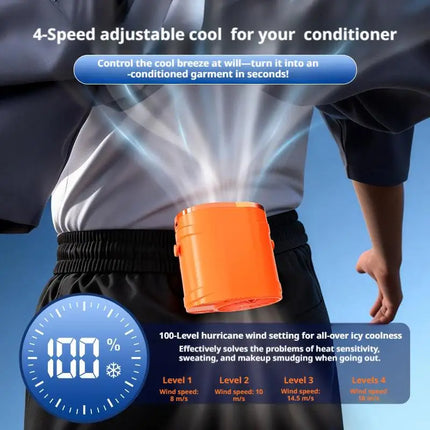 Waist Clip-on Fan with Semiconductor Cooling, Portable Mini Air Conditioner, Rechargeable Cooling Fan for Outdoor Working Hiking