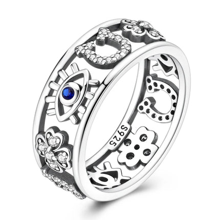 Shine Zircon Ring 925 Silver Original Stone Multi Layer Simple Infinitely Wide Rings For Women FineJewelry Wedding Party Gift