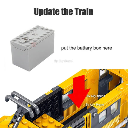 Technical Electric Train Sets City Cargo Steam Railway Engineering Tracks Motor RC Car Building Blocks Toys for Gifts