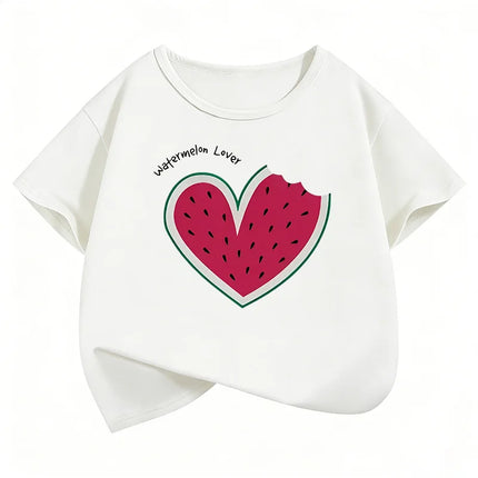 Sweet Watermelon Lover Printed T Shirts Short Sleeve Kids Children's T-shirt Boys Girls Summer Spring Casual Top Tee Shirt