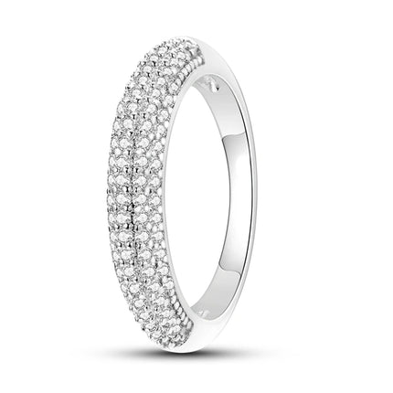 Shine Zircon Ring 925 Silver Original Stone Multi Layer Simple Infinitely Wide Rings For Women FineJewelry Wedding Party Gift