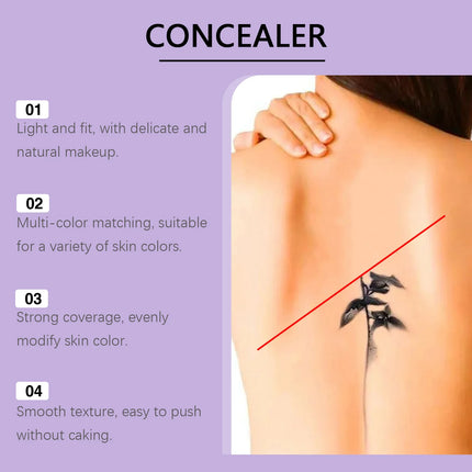 Natural Shade Concealer Palette - Spot & Tattoo Concealing, Buildable, Long-Wearing Palette for All Skin Types