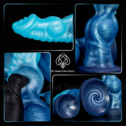 New Sex Toy Alternative Design Anal Plug for Men Gradient Blue Advanced Silicone G-spot Women Dildos Available in Multiple Sizes