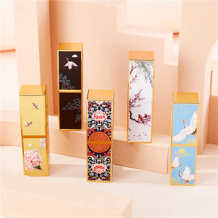 10/30/50pcs Empty Lipstick Tube Lip Balm Tube Square Fresh and Elegant Chinese Style 3D Printing Lip Gloss Cosmetic Container