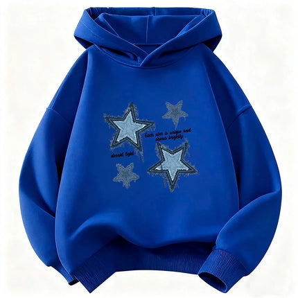 Streetwear Star Printed Hoodie Children's Sweatshirt Cute Hip Hop Hoody for Boys Girls Autumn Winter Casual Hoodies