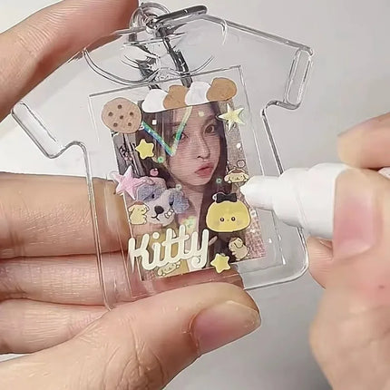5/20pcs Transparent Photo Frame Keychain Tassels Snap-In Custom Insert Photo Acrylic Blank Keyring Clear Blank Picture Pendant
