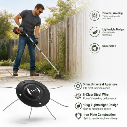 8-Claw Steel Wire Grass Trimmer Head Lightweight Universal Weed Eater Replacement Head For Electric Lawn Trimmer Weeder