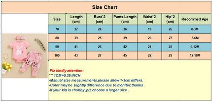 Newborn Baby Girls Romper Set Cute Rabbit Print Romper Pants + Pants with Bowknot 3Pcs Baby Girl Outfit Set Summer Casual Outfit