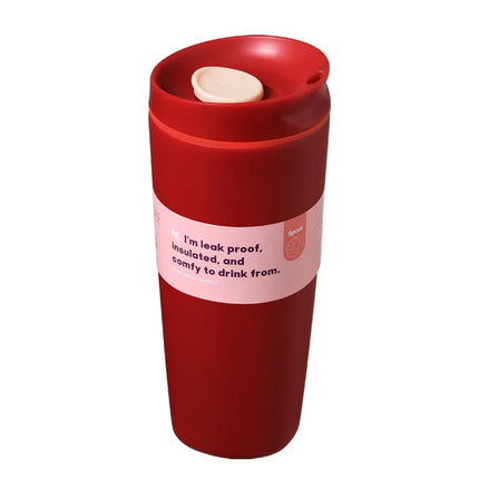 Simple Stainless Steel Vacuum Flasks Mug Insulated Coffee Cup Leakproof Lid Travel Silent Base Thermos Cups Thermal Water Bottle