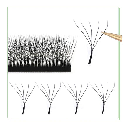 MARIA 5D W Lashes Easy Fan Eyelash Extensions Wholesales Y Premade Volume 12 Rows W Style Natural Soft Private Logo