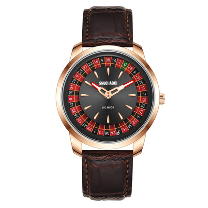 New European-Style Roulette Poker Game Design Fashionable Quartz Watch