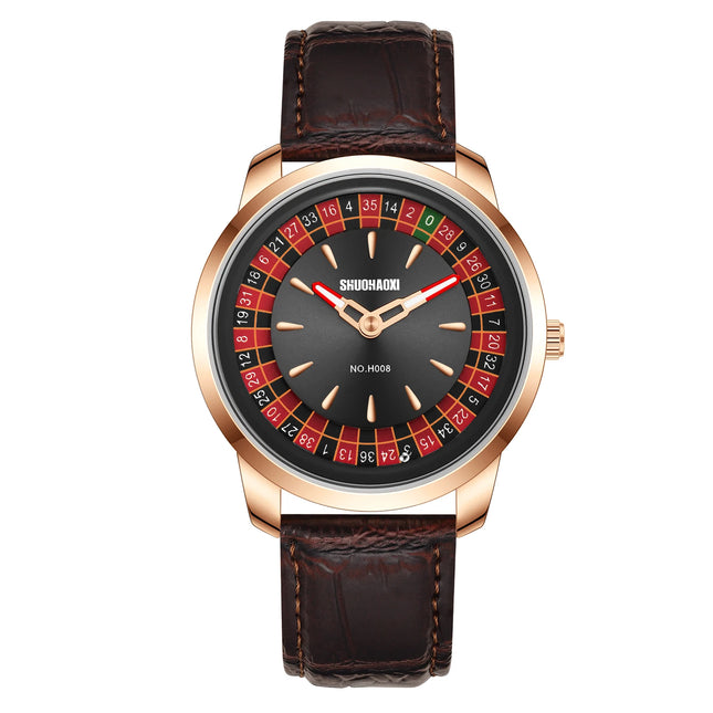 New European-Style Roulette Poker Game Design Fashionable Quartz Watch