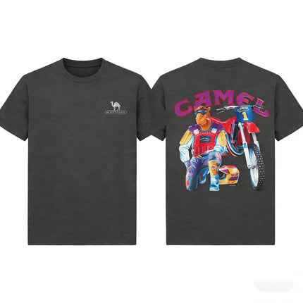 2026 Retro Car Camel Motocycle T-Shirt Vintage Cotton Tops Tee Short Sleeve Casual Streetwear Women Men Clothing Motosport Ins