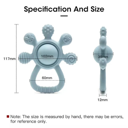 Baby Silicone Teether Rattle Toys BPA Free Palm Design Chewing Toy for Infants Newborn Gifts Easy to Grip Babies Teething Toys