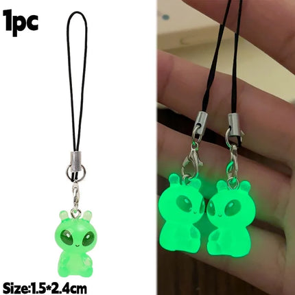 1-30pcs 2026 New Luminous Alien Mobile Phone Lanyard Backpack Keychains Pendants Cute and Glowing Creative Small Pendant